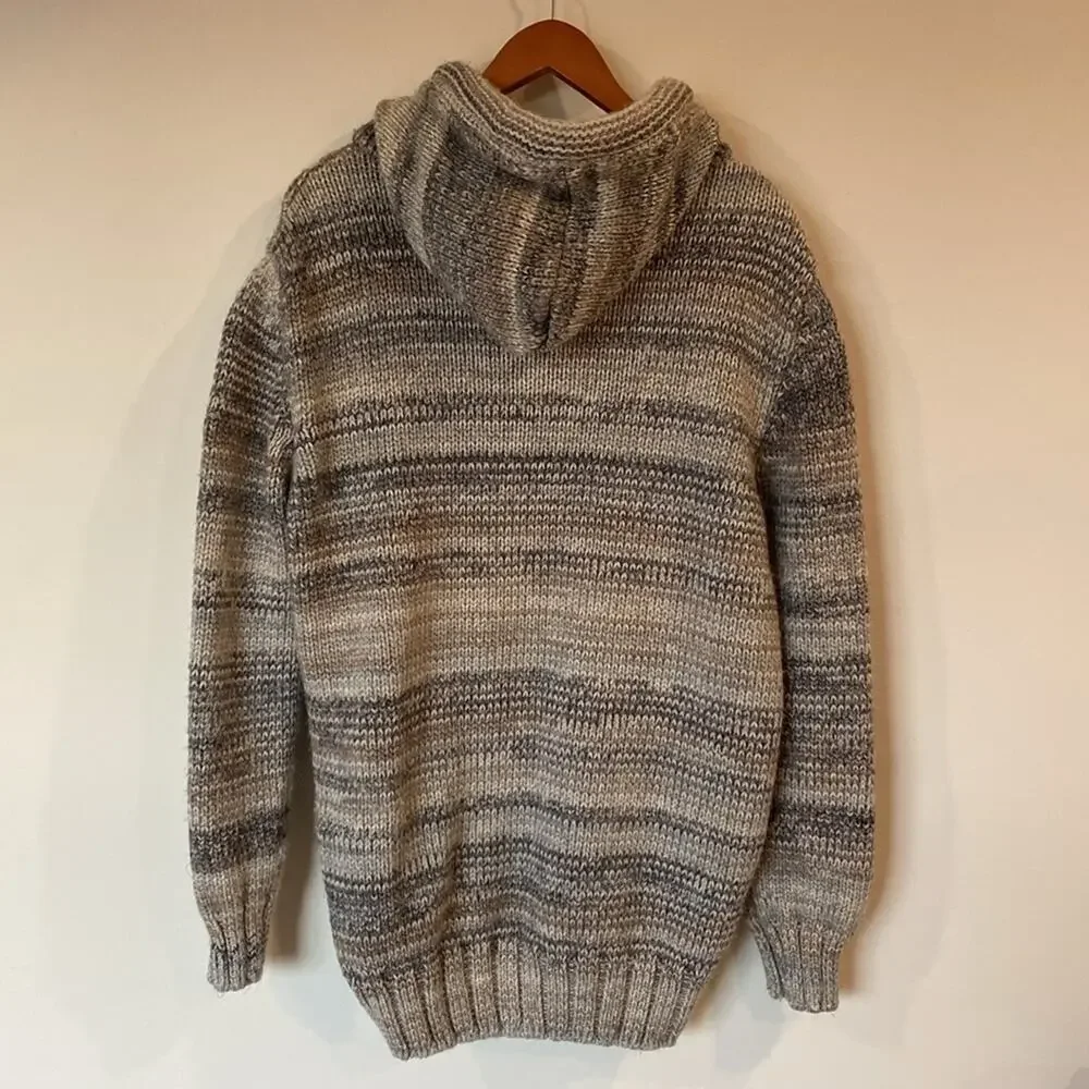 Leif Nelson Beige Tweed Knit Pullover Heavyweight Sweater Mens SZ XLFisherman